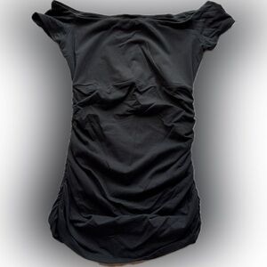 Susana Monaco Dark Grey CapSleeve Top